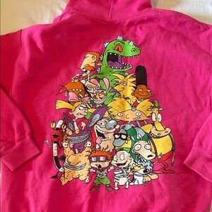 Official Nickelodeon Bright Pink Cartoon Hoodie